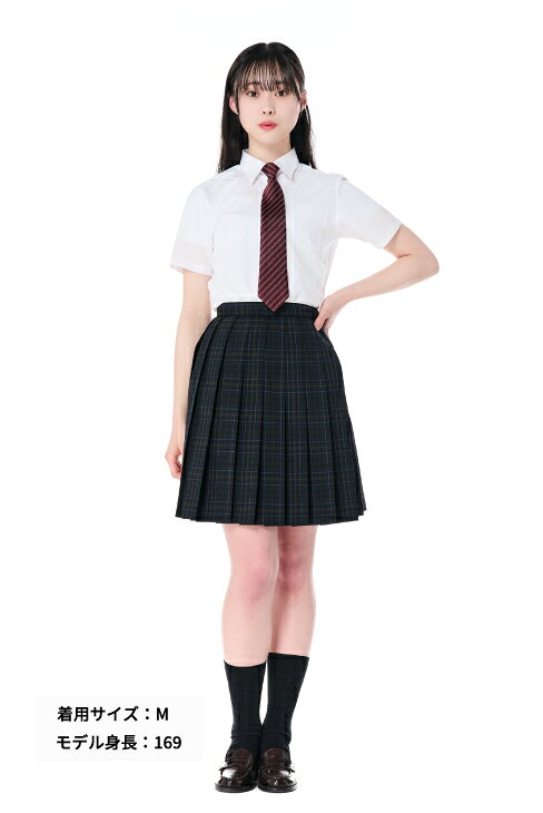 カンコー スクールシャツ 女子 ノーアイロン 半袖 形態安定 形状記憶 イージーケア 白 制服 シャツ スクール シャツ カッター ワイシャツ 綿 通学 学生 中学生 高校生 高校 150 155 160 165 170 kanko 送料無料 KHS303 2