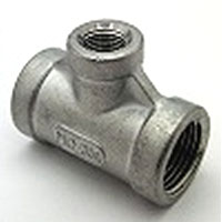 ステンレスねじ込み継手異径チーズ　二方Rcメネジ×RcメネジMRT-Rc1/2×Rc3/8 | 二方Rc1/2(15A)×Rc3/8(10A)(mm)