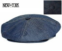 NEW YORK HAT ニューヨークハット 帽子 キャスケット ハンチング キャップ #6103 Stitched Denim Newsboy ステッチデニム...