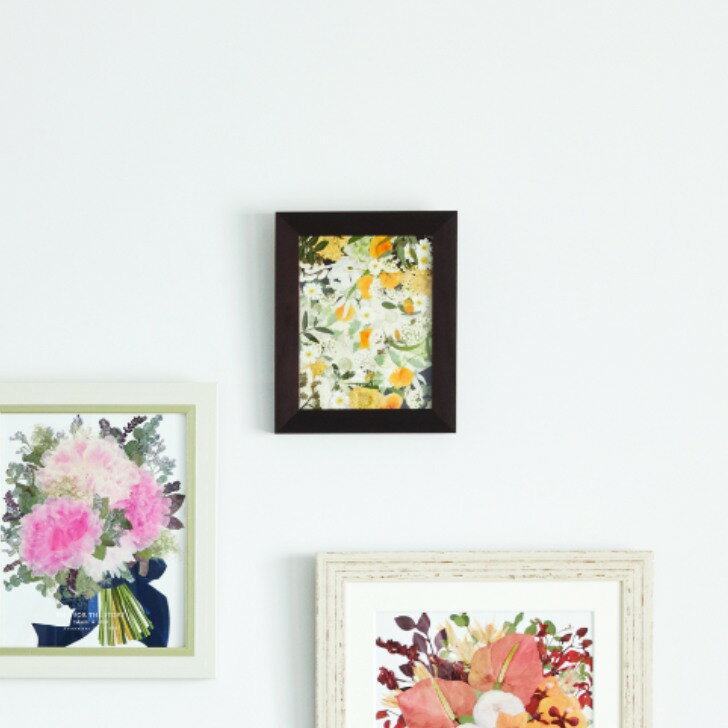 結婚式ブーケ保存 アフターブーケ 押し花 額〈カフェ H275×W225〉花束を残す/無料刻印/フォトウェディング/ブーケ加工/全国対応 KANNAX アフターブーケ専門店