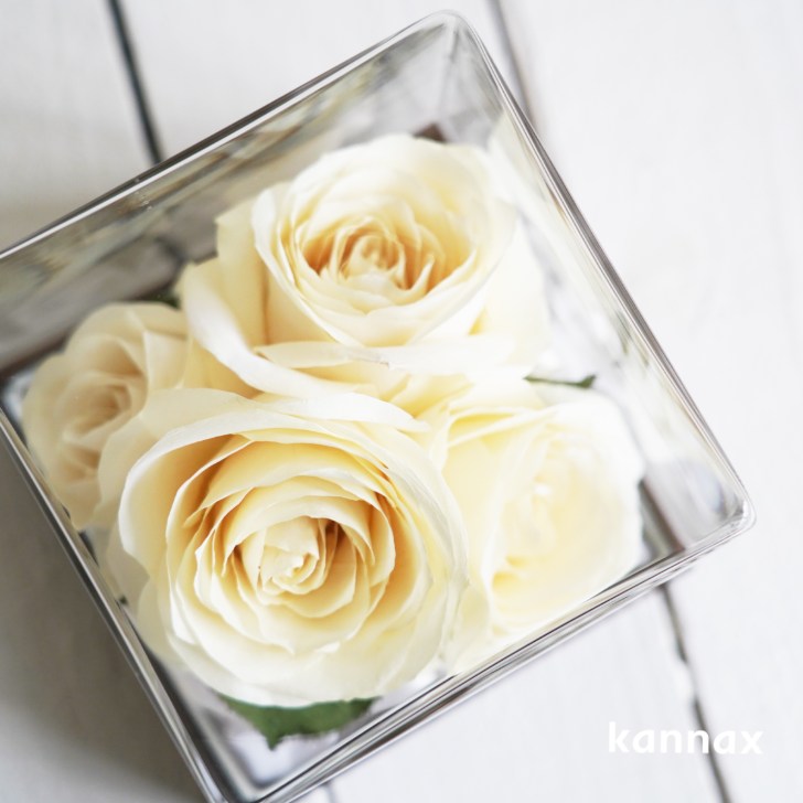 プロポーズ花束保存 アフターブーケ ドライフラワー 額〈オルガ グレイ H162 × W152 × D152〉花束を残す/無料刻印/フォトウェディング/ブーケ加工/全国対応 KANNAX アフターブーケ専門店