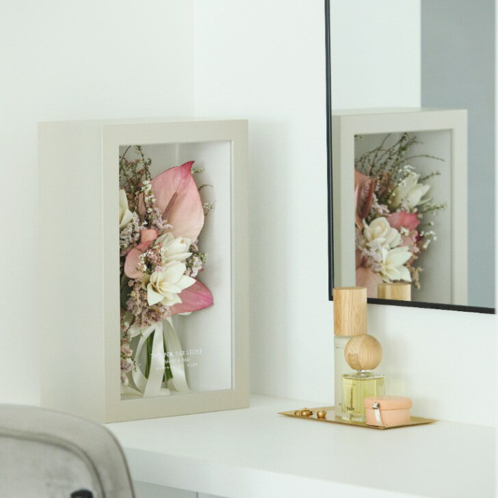 プロポーズ花束 保存 アフターブーケ ドライフラワー 額〈グランデ ヴェール H385×W240×D146〉ブーケを残す/記念フレーム/無料刻印/フォトウェディング/ブーケ加工/全国対応 KANNAX アフターブーケ専門店
