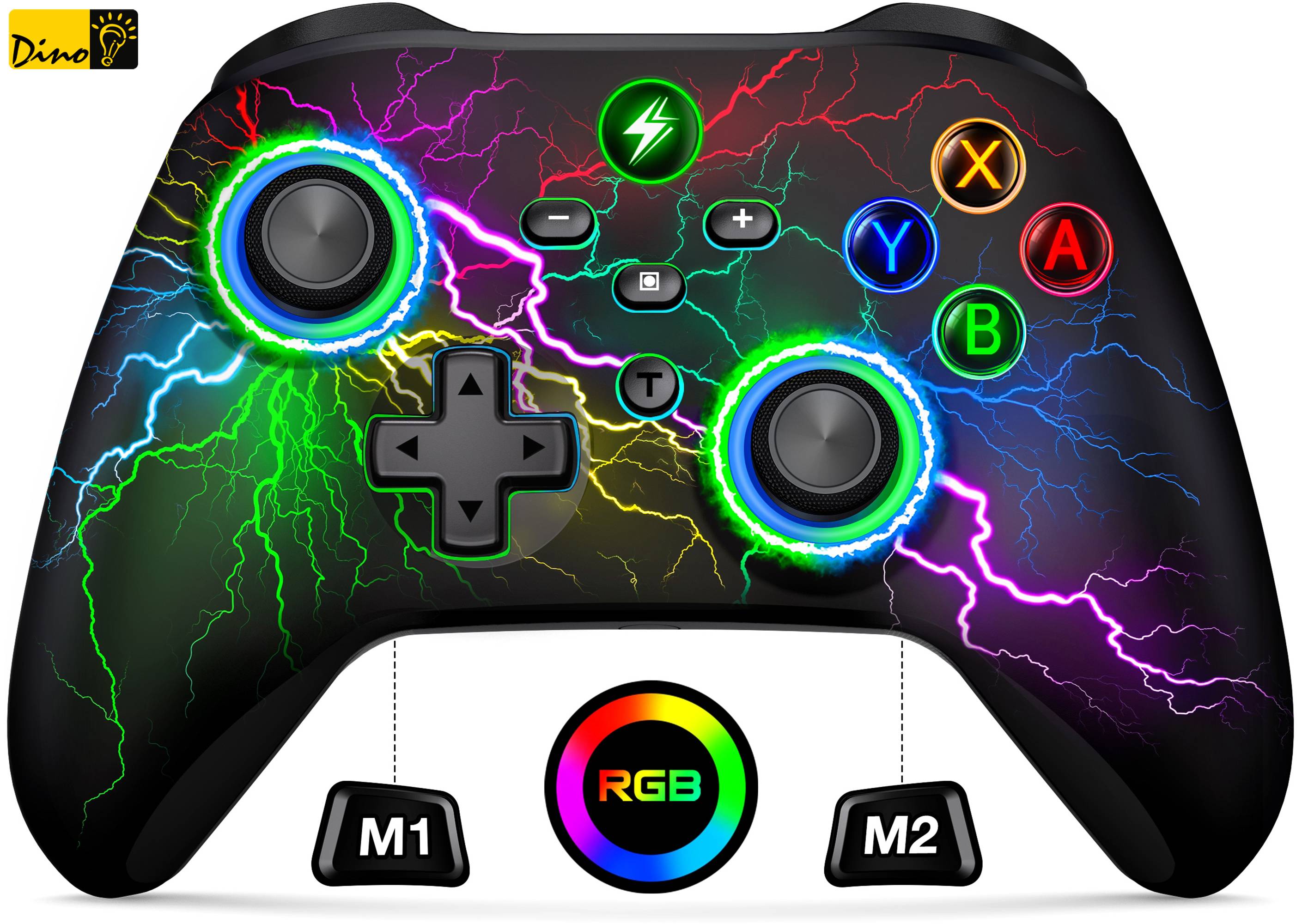 【稲妻紋】スイッチ コントローラー 無線接続 switch プロコン 背面ボタン付き マクロ機能 振動 スリープ復帰 6軸ジャイロセンサー Tubro連射 プロコン 9色RGBライト 多機種対応可能 switch/lite/有機ELモデル/PC steam対応 プレゼント 1年保障 あす楽のサムネイル