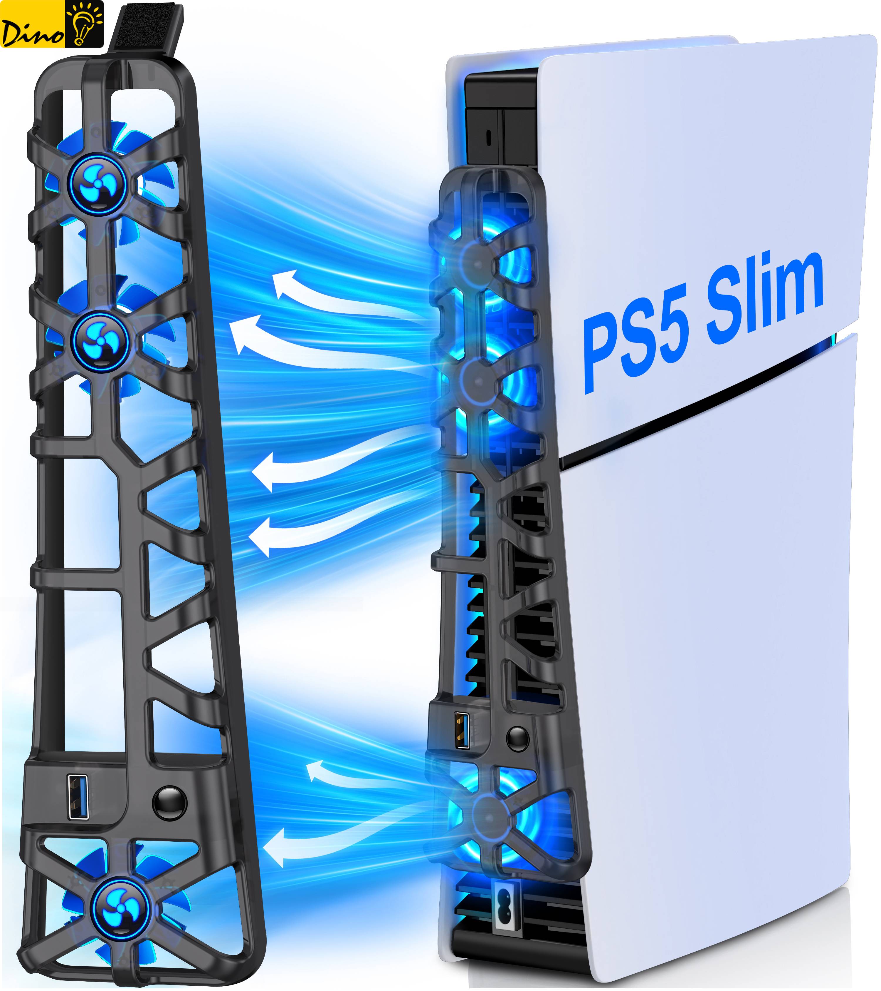 プレステ5用 PS5 冷却 ps5 冷却ファン 冷却装置 LEDライト付き 3つファン 熱排気 PS5冷却ファン 急速冷却 静音 排熱 …