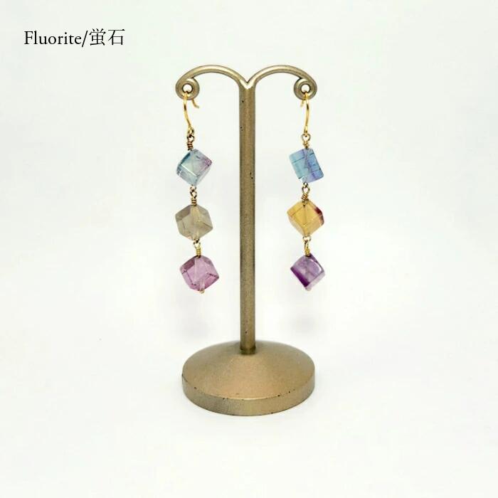 ピアス天然石フローライトヒーリング...