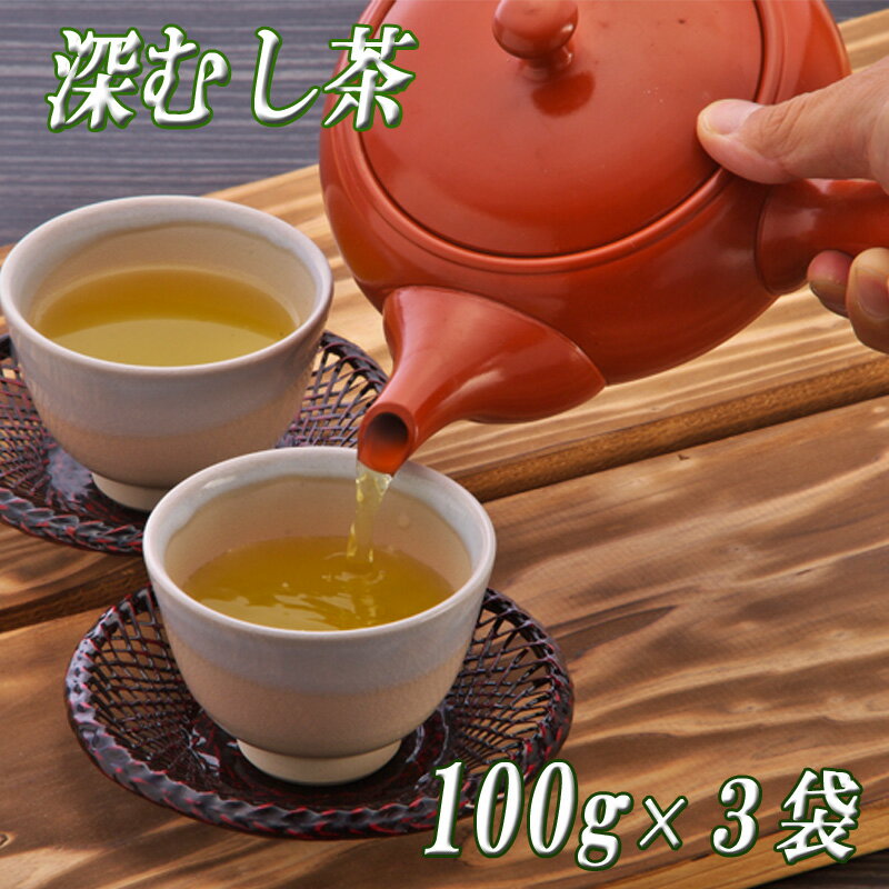 深むし茶100g×3袋　静岡茶 送料無料