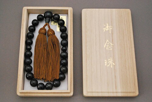 京念珠 紳士用青虎目石 正絹房