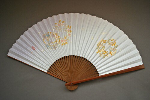 京風庵大むら 婦人用京扇子六寸五分手描春雨扇子 四季草花 京風庵大むら 婦人用京扇子六寸五分手描春雨扇子 四季草花