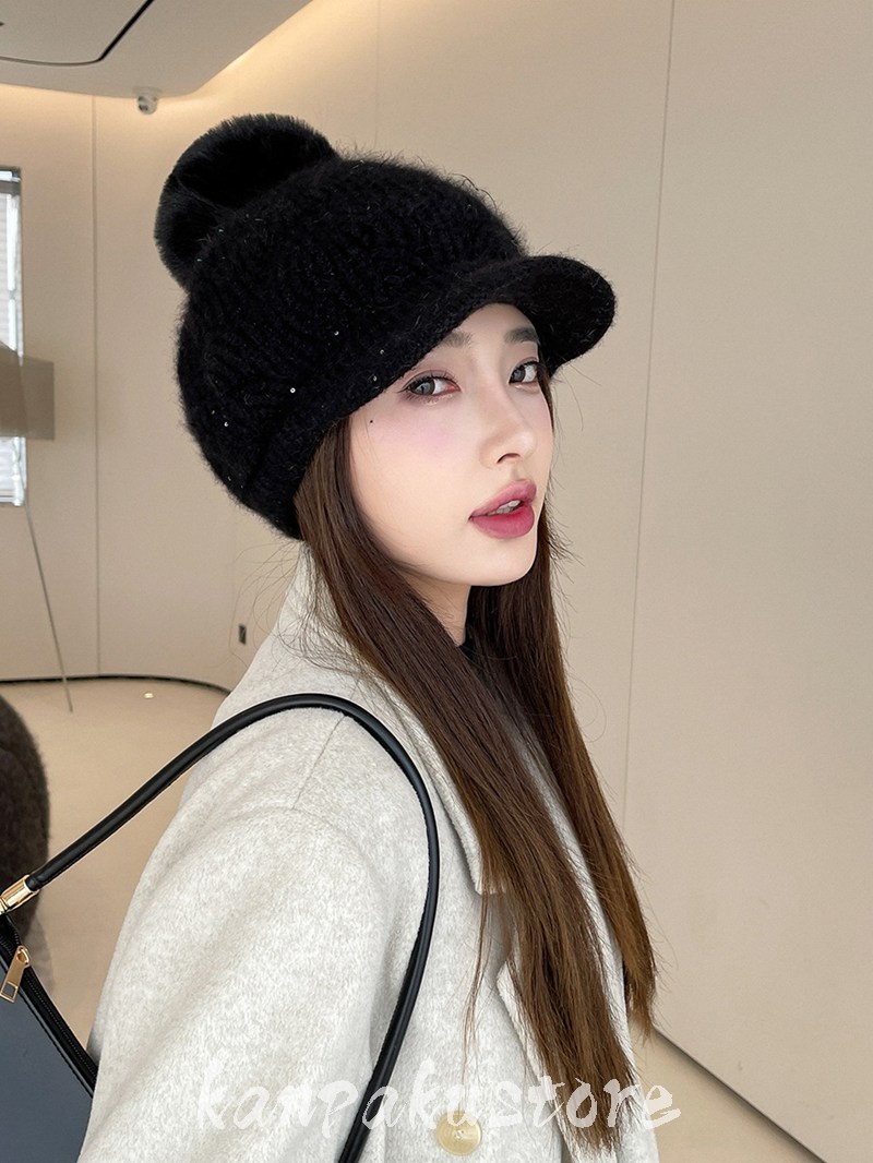関白ストアのニットキャップ ニット帽 レディース 帽子 裏起毛 防寒 ヘルメット 自転車 おしゃれ 帽子ヘルメット キャップ UVカット 暖かい 厚手 ハット型ヘルメット 蒸れない 秋冬 お出かけ ふわふわ 高校生 通学 通勤 自転車ヘルメット 防災ヘルメット 防風紐付 頭部保護帽 プレゼント｜アングル2