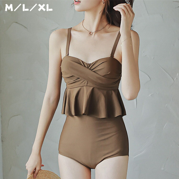 タンキニ レディース 水着 フリル ビキニ 体型カバー セパレート 上下セット かわいい おしゃれ 高校生 10代 20代 30代 露出控えめ 大人 プール ナイトプール 海水浴 ワイヤー バスト 盛れる 紫外線カット 露出控えめ