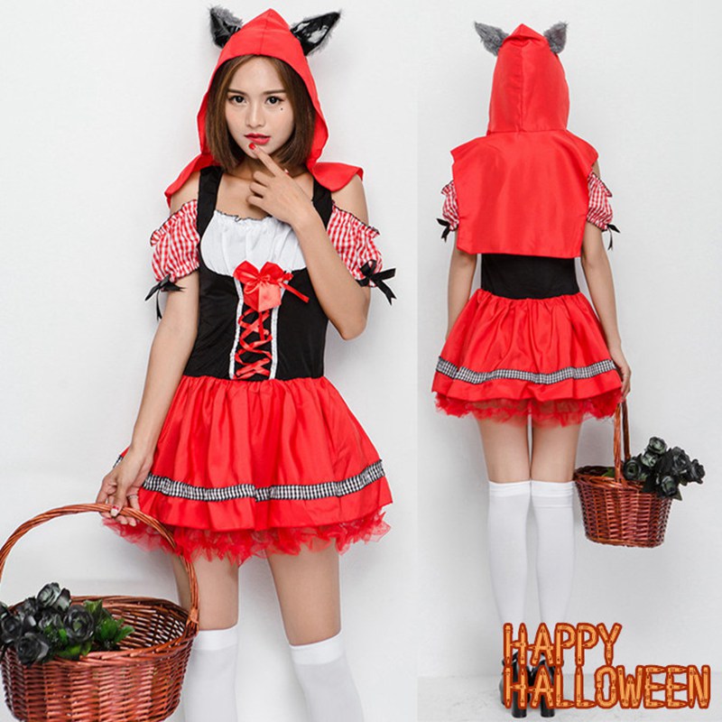 할로윈 코스프레 공주 아카즈킨 아카두 건 코스프레 가장 여성 의상 아가씨 의상 마녀 악마 소녀 여성용 원피스 어른 Halloween 이벤트 파티 문화제 학원 축제 망년회 신년회 할로윈