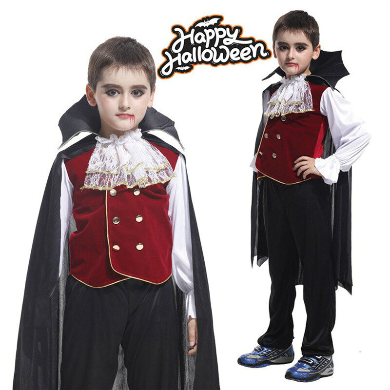 Rakuten - ハロウィン 衣装 子供 バンパイア キッズ 男の子 コスプレ衣装 吸血鬼 悪魔 コスチューム 可愛い 魔術師 マジシャン キャラクター コスプレ 仮装 バンパイア コスプレ 文化祭 発表会 halloween パーティー 文化祭 ハロウィン衣装 パーティーグッズ 演出服