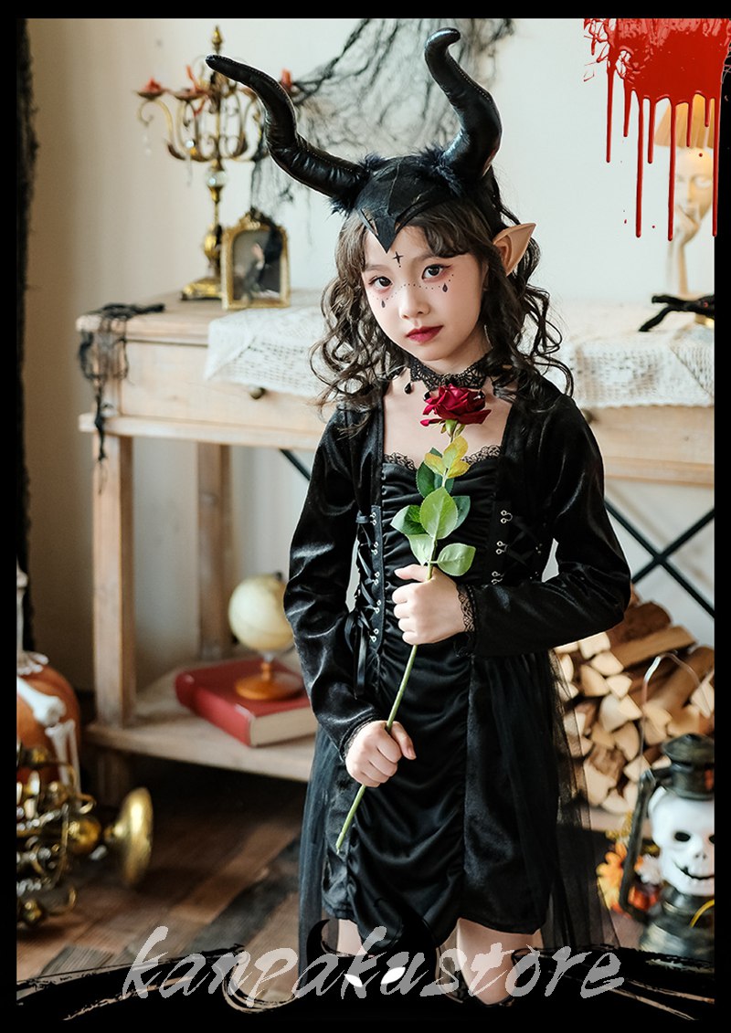 ハロウィン 衣装 子供 ゾンビ 魔女 巫女コスプレ ダークゴシック 吸血鬼 悪魔 幽霊 コスチューム ハロウィン仮装 キッズ 女の子 ヴァンパイア 骸骨 子供用 仮装 キッズ衣装 コスプレ衣装 文化祭 舞台劇 お化け屋敷衣装 パーティーグッズ 演出服 ステージ服 お化け 変装 kanpakustore-10002357 関白ストア サンプル画像2