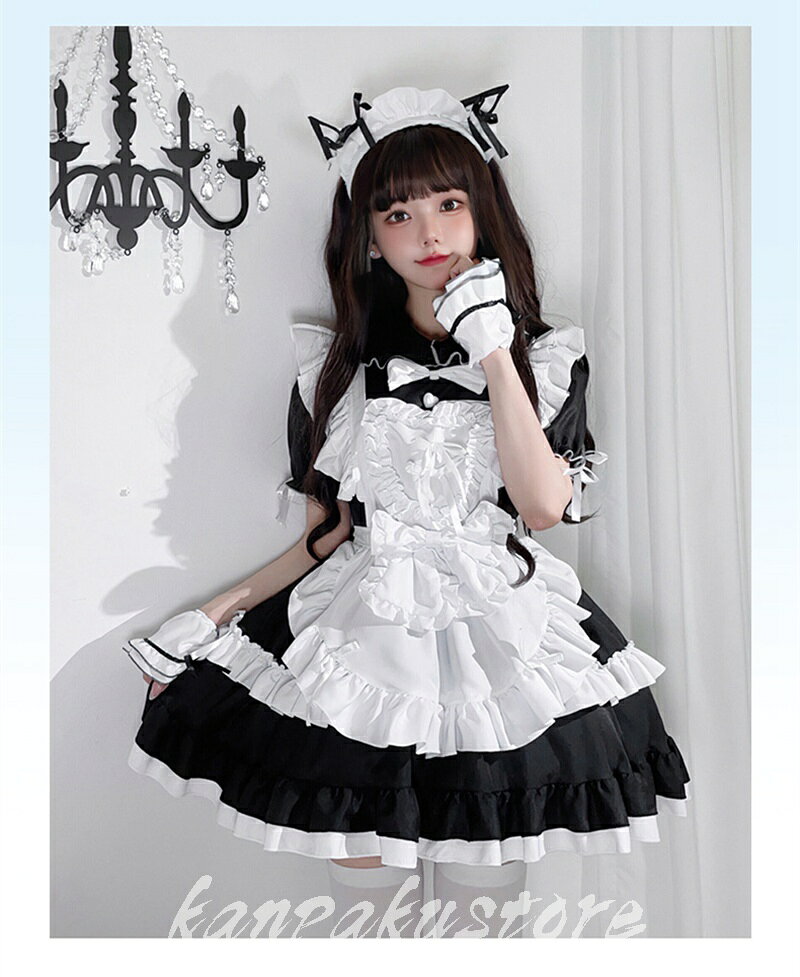 メイド服 ハロウィン 仮装 レディース コスプレ 魔女 ロリータ服 大人 女の子 ワンピース メイド 女性 ロリータ キャラクター 衣装 喫茶店 コスチューム ドレス コスプレ衣装 文化祭 学園祭 舞台劇 パーティーグッズ 演出服 ステージ服 お化け 変装 kanpakustore-10002360 関白ストア サンプル画像3