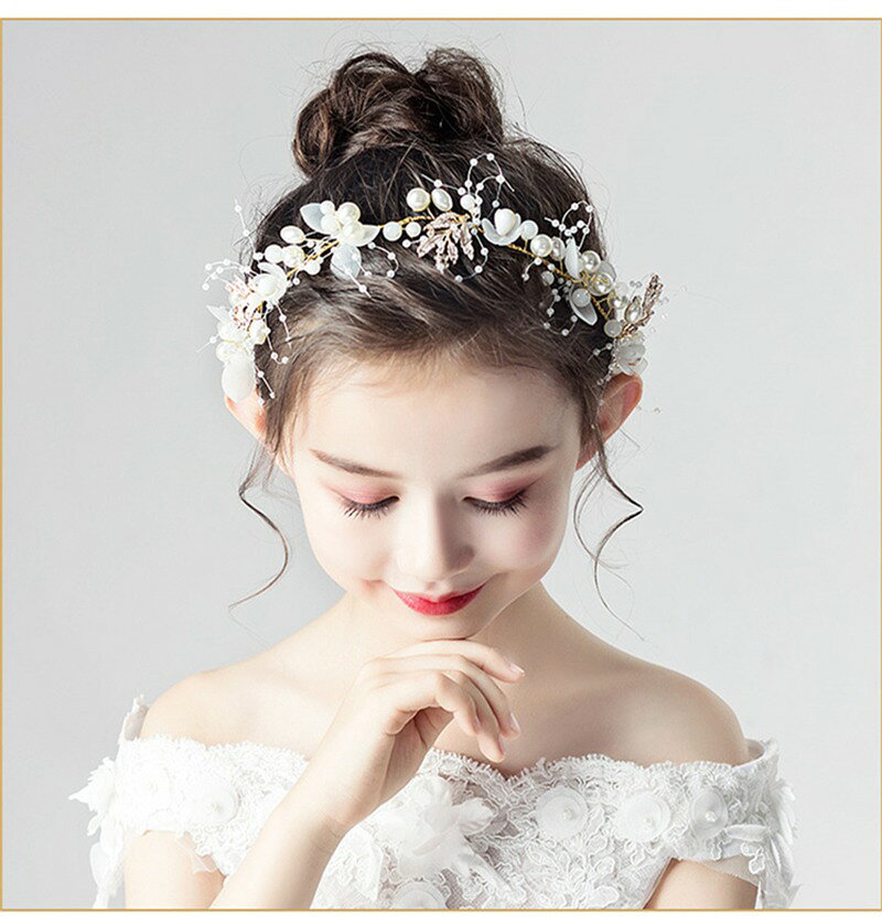ヘアアクセサリー 子供 カチューシャ 発表会 キッズ 花冠 ヘッドドレス フラワーカ...
