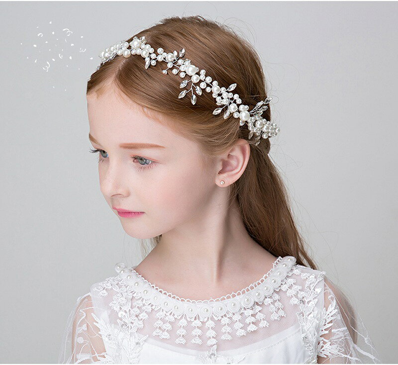 関白ストアの子供 ヘアアクセサリー パール カチューシャ 発表会 キッズ フラワーカチューシャ ヘアバンド 髪飾り 花冠 ヘッドドレス フラワー 花 おしゃれ 可愛い 女の子 赤ちゃん フォーマル ピアノ お呼ばれ ウエディング 子供 小物 出産祝い 母の日 プレゼント ギフト｜アングル2