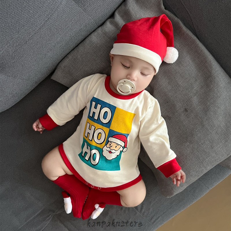 ベビー服 クリスマス 衣装 ベビー ロンパース サンタ コスプレ トナカイ 着ぐるみ 2点セット キッズ 子供 赤ちゃん 男の子 女の子 ベビー服 サンタクロース ハロウィン 仮装 厚手 カバーオール サンタさん コスチューム 帽子付き 長袖 プレゼント 出産祝い 新生児 お出かけ着 kanpakustore-10004113 関白ストア サンプル画像3