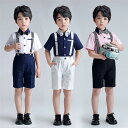 子供スーツ 男の子 4点セット フォーマルスーツ タキシード 子供服 半袖 シャツ スーツ フォーマル 入学式 卒業式 卒園式 お受験 発表会 結婚式 ベストス...