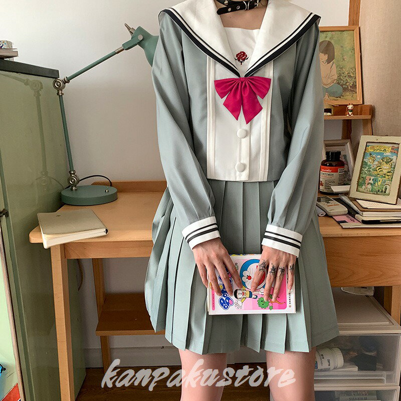 セーラー服 JK制服 レディース コスプレ衣装 3点セット 女子制服 セーラー服 大きいサイズ 半袖 長袖 衣装 制服 卒業式 入学式 コスチューム プリーツスカート 可愛い JK 学園祭 大人 ハロウィン コスプレ制服 学生服 高校生 中学生 女の子 スクール制服 仮装 上下セット