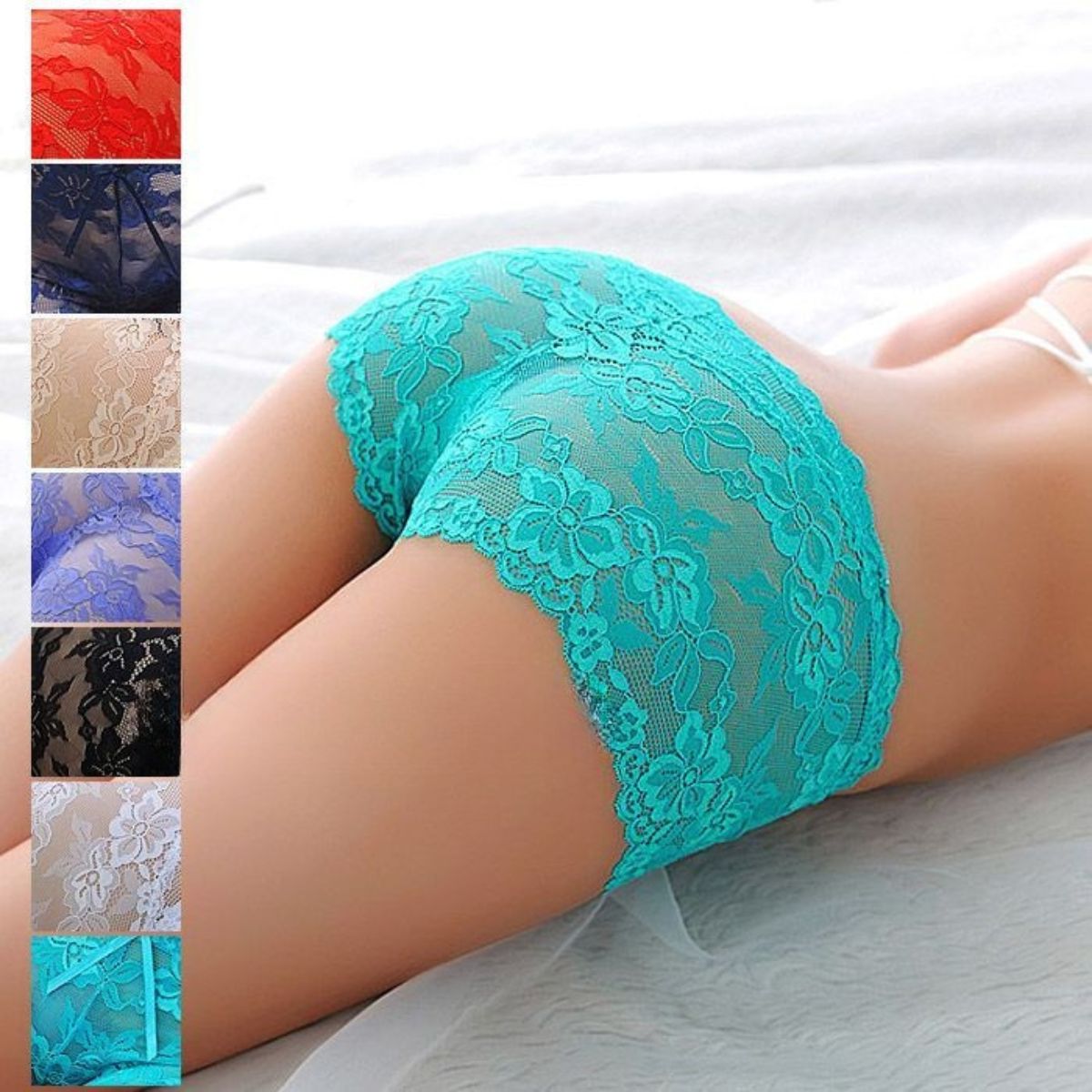 ヒップハングショーツ 総レース ローライズ レディース ヒップハンガー ボーイレングス セクシー パンティー パンツ シースルー 極薄 スケスケ 透け ランジェリー