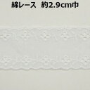 花柄レース約2．9cm巾 2.9cm 29mm オフ ホワイト 花 両山 手づくり ハンドメイド 手芸用品