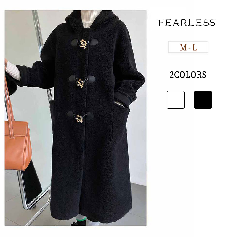 Fearless アウター コート レディース ロングコート モッサ ニット 秋 冬 きれいめ カジュアル 大きいサイズ ロング丈 無地 秋冬 おしゃれ M/Lサイズ