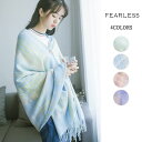 Fearless ストール 刺繍 2WAY 羽織 ボタン付き チェック マフラー ネックウォーマー コート アウター 大判 厚手 無地 秋冬 レディース カシミ...