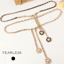 Fearless ベルト レディース 細身 ウエストチェーン チェーンベルト ドレスベルト かわいい ドレス 装飾 腰飾り おしゃれ デコレーション 女性用 女子 ワンピース ワンピースチェーン