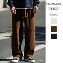 Fearless コーデュロイパンツ サルエルパンツ メンズ 秋 冬 カジュアルパンツ ゆったり イージーパンツ ボトムス 無地 ファッション おしゃれ