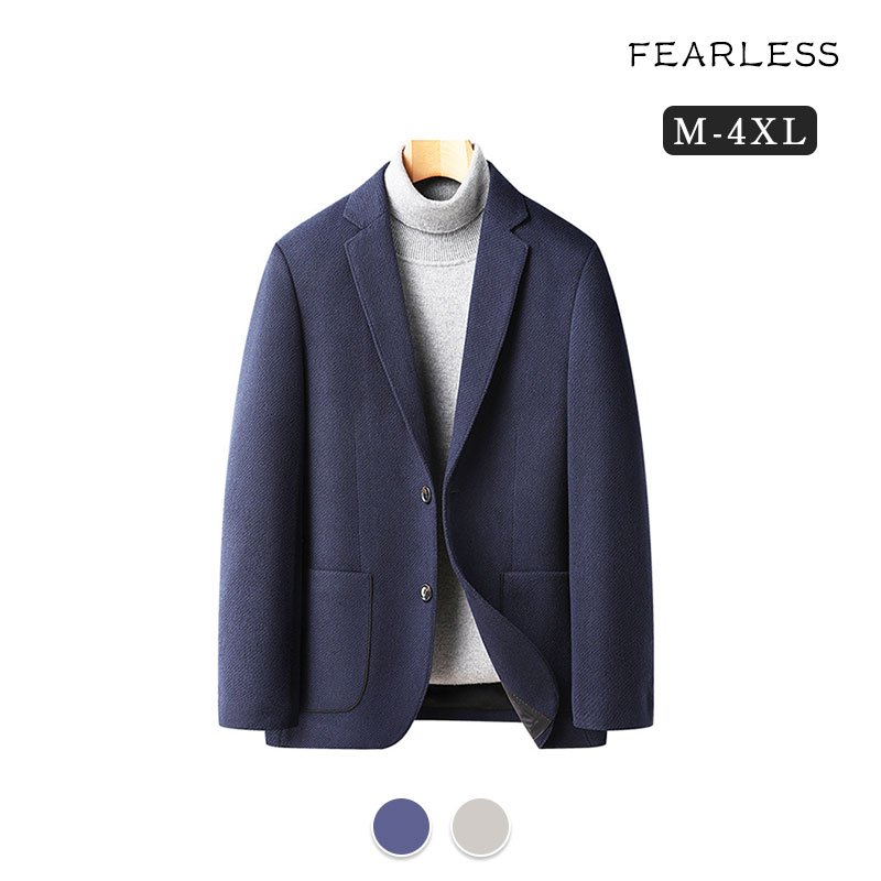 Fearless ビジネスコート 2つボタン メンズ 春秋冬 スプリングコート ビジネス ボンディング メンズコート スーツ コート M-4XL メンズショップ ウールライク素材