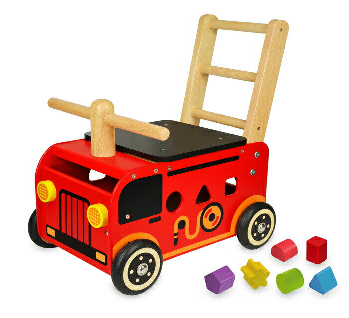 【当日発送】ウォーカー＆ライド 消防車 1歳頃から 知育玩具 学習玩具 おもちゃ エデュテ edute 男の子 女の子 幼児教室 保育 先生 ギフト プレゼント 出産祝い 誕生日 クリスマス 贈り物 【ラッピング対象商品】