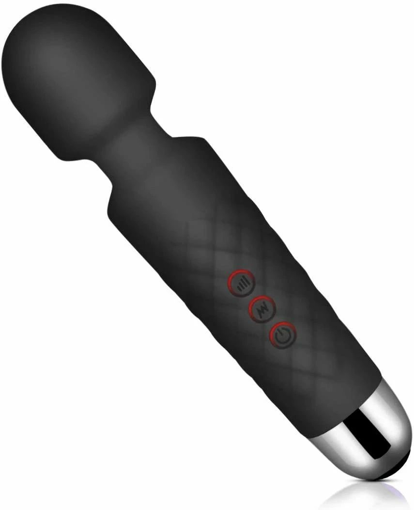 コンパクト 小型 ミニ 黒 静音 小型 コードレス 静音 ハンディマッサージ 振動 防水 シリコン製 8種スピード 強力 強力