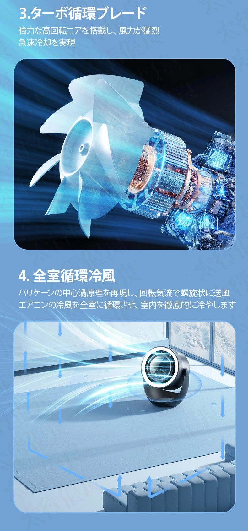 省エネ 壁掛け usb コードレス リビング 卓上扇風機 リビングファン 空気循 壁掛け...