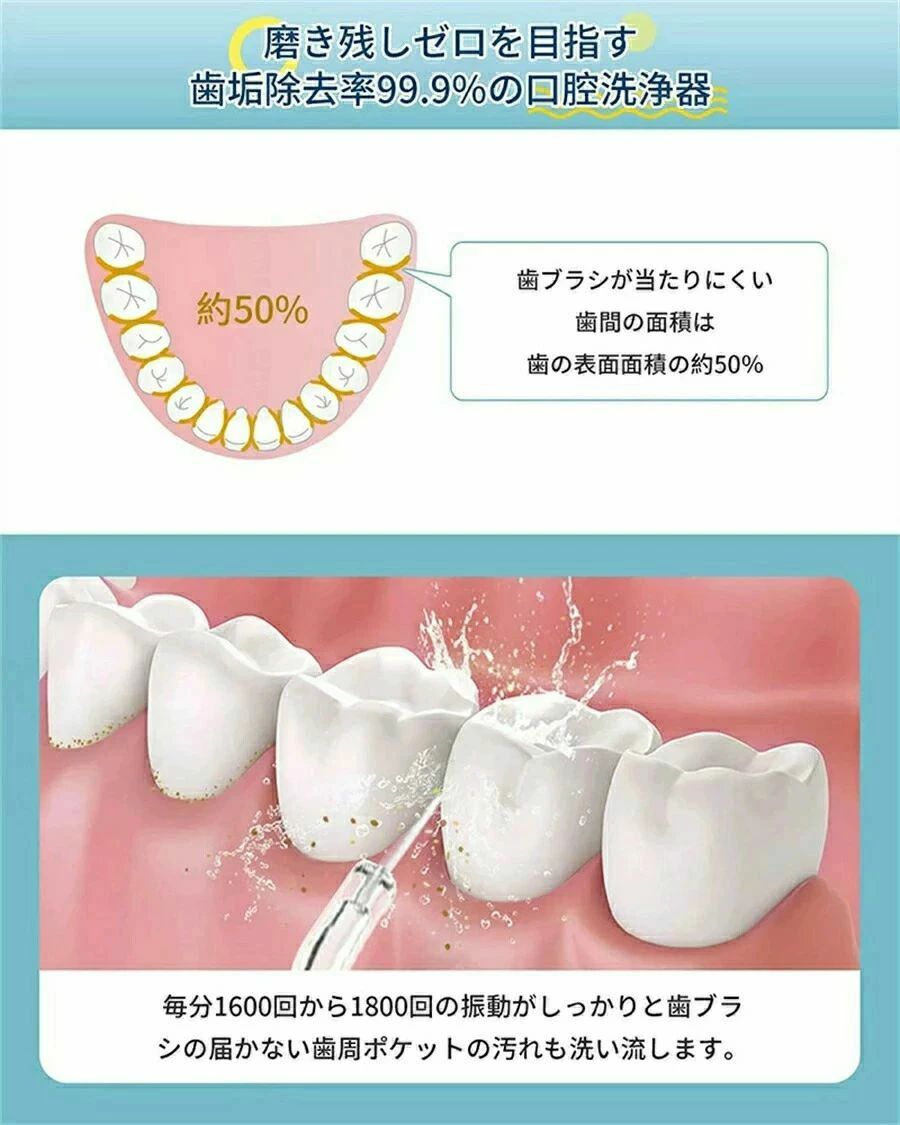 310MLタンク USB充電式 口腔洗浄機 4種類の水流モード