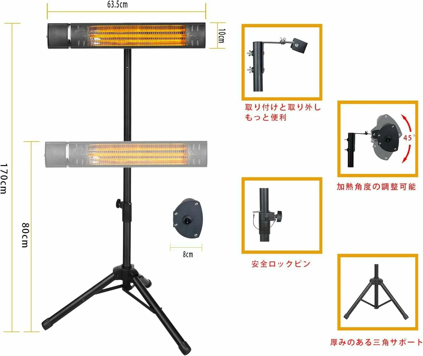 IP65 高自由調節 付壁掛両用 電気式