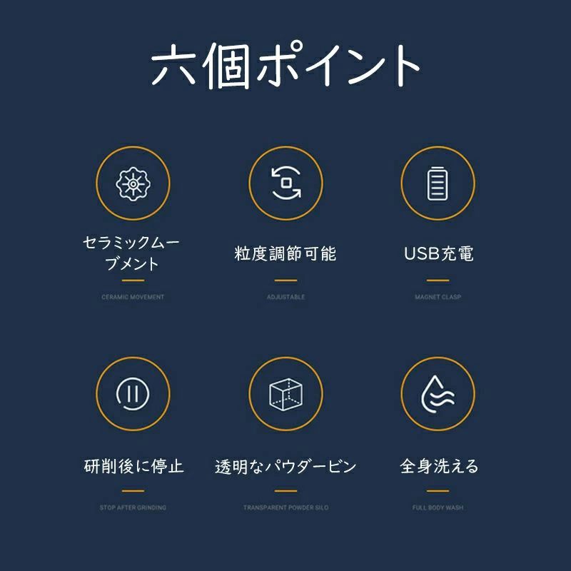 電動コーヒーミル 電動 コニカル USB充電式 珈琲ミル 小型コーヒーミル お手入れ簡...