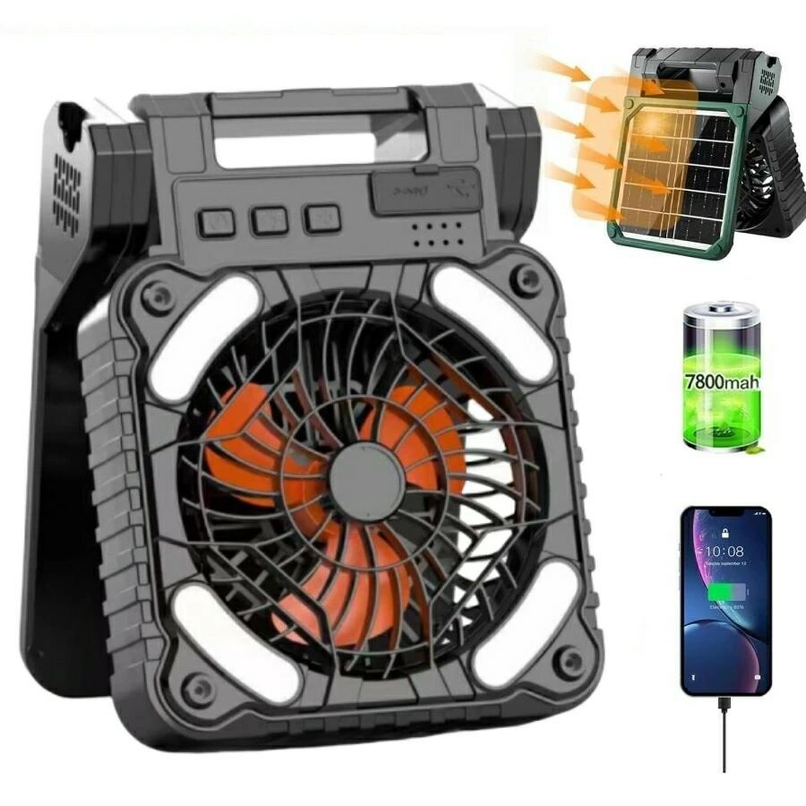 今季売れ筋／ ソーラー 扇風機 持ち運び 屋外 多機能 防災グッズ 懐中電灯 4段階風量 非常用扇風機 携帯扇風機 USB充電 扇風機 卓上 小型扇風機 ソーラーファン 大容量 アウトドア 充電式 防災扇風機 スマホ充電