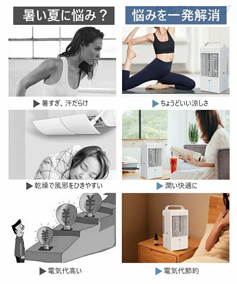 2026最新【1台3役】冷風扇 冷風機 コンパクト 小型 卓上冷風機 涼しい 冷風扇風機 ...