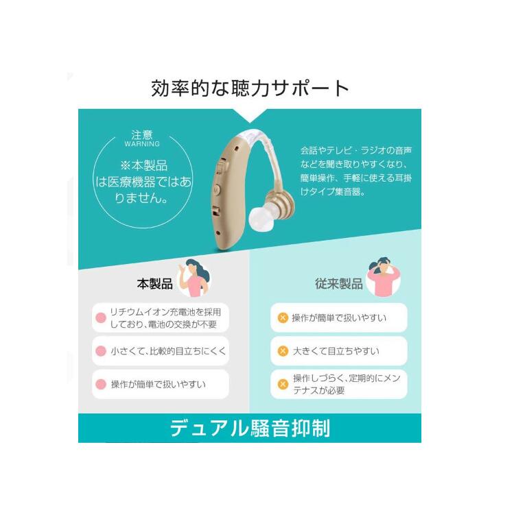 高齢者用 両親 シリコーン 音質切り替え機能を搭載 4段階のボリューム調節 左右両...