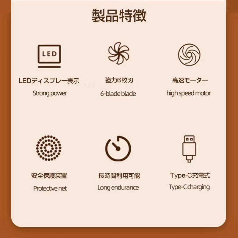 掃除用ブラシ付き 6枚刃 4 電動 電動毛玉取り器 安全装置付き USB充電式 持ち運び ...