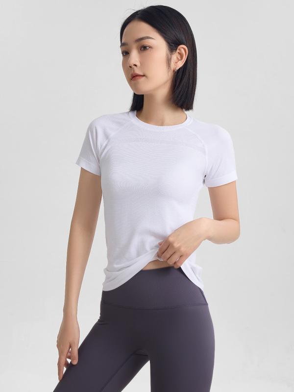 速乾 春夏 ヨガウェア 上着 ホワイト トレーニング 透気性 修身 Tシャツ フィット グレー トップス 運動 綿 スリム ランニング