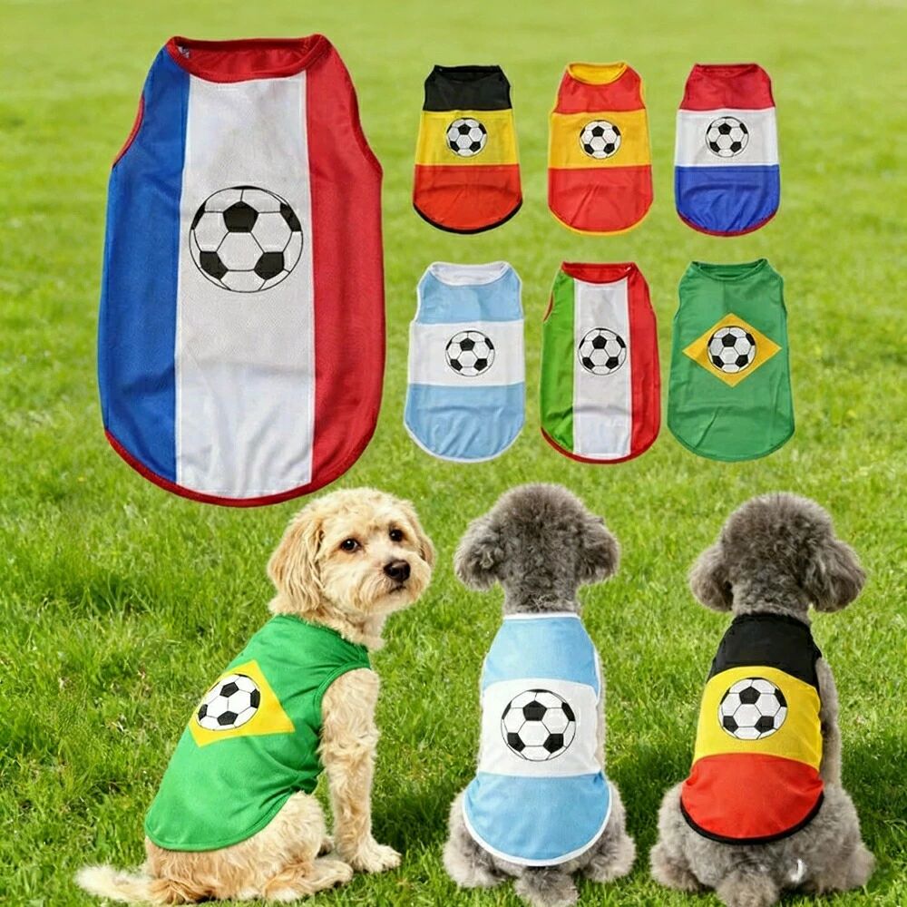 ギフトにも お揃いコーデ ワールドカップデザイン 安心安全 ペット用品 犬服 全7色展開 洗濯可能  ...