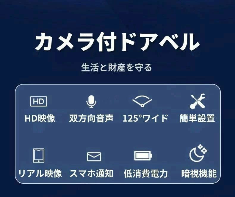 【レビュー特典★】インターホン ワイヤレス 工事不要 ドアホン スマホ連動 カメラ...