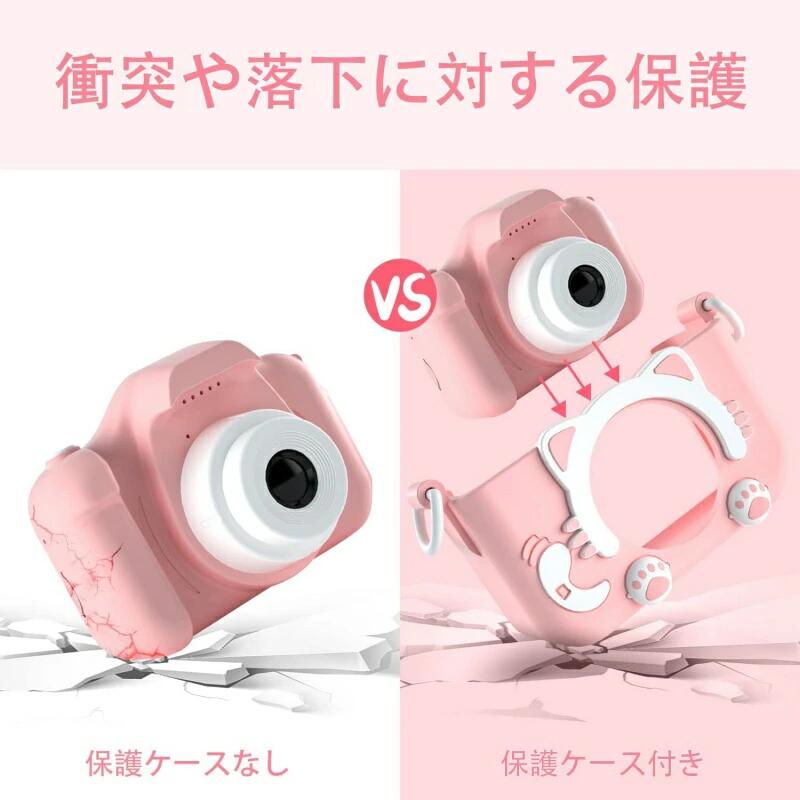 画面4倍ズームUSB充電 子供向け録音自撮りカメラデジタルカメラ 動画カメラ トイカ...