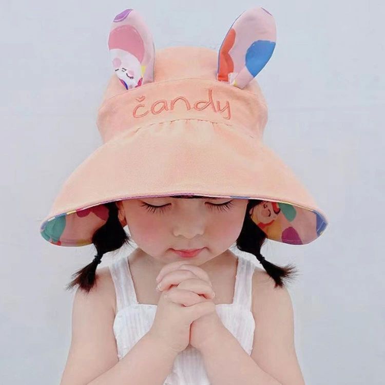 花柄 可愛い ハット ウサギ キッズ用 ハット サンハット 可愛い リバーシブル 女の...