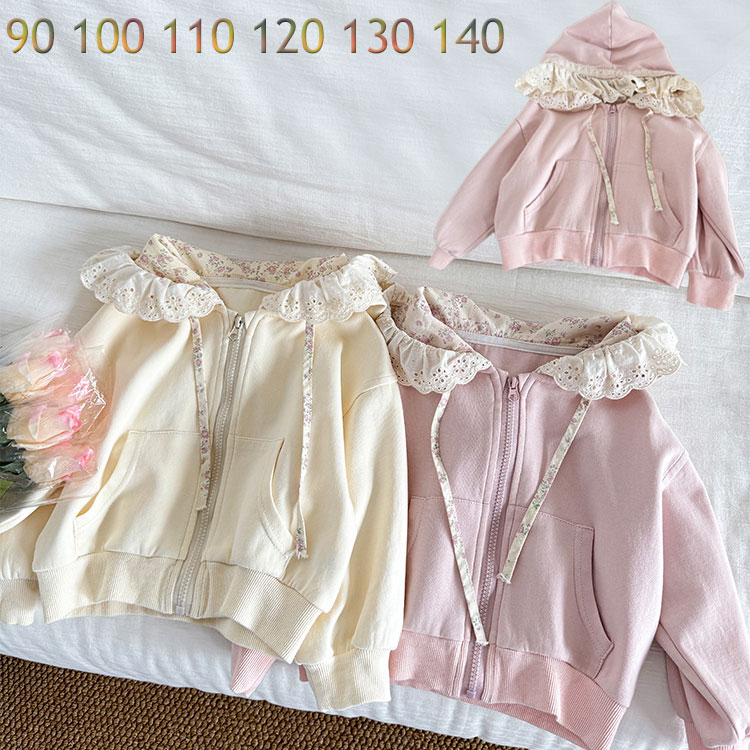 Rakuten - 110 90 ジャケット 通学 キッズ トップス ジャケット 100 可愛い コットン 普段着 春 パーカー 女の子 通園 秋 ジャケット