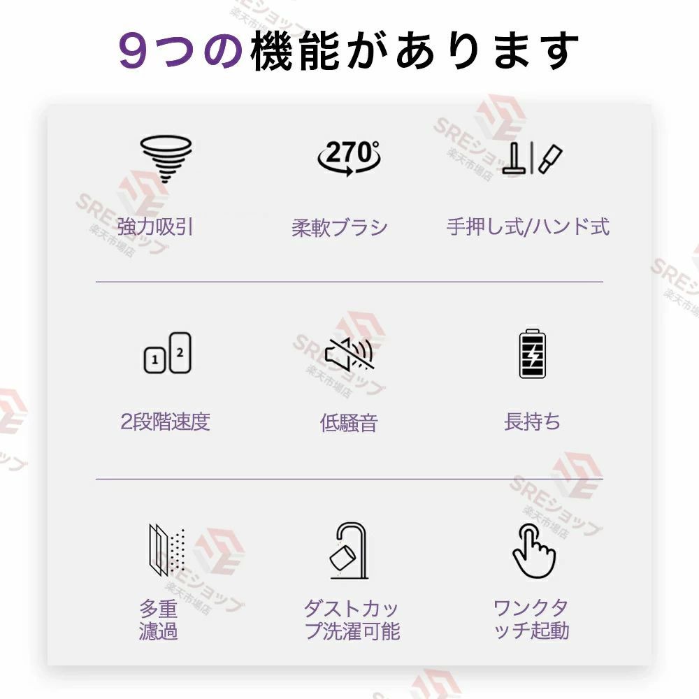 4種類ヘッド 角度調節可能 洗えるフィルター 高性能 LEDライト搭載 4WAY クリーナ...