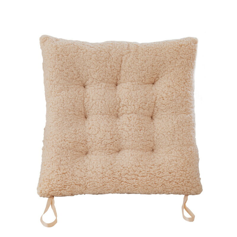 もこもこクッション 厚手 暖かい 椅子 冬 綿入り シート 40×40cm 50×50cm 背もたれ シートクッション ひも付き 角型 固定可能 洗える 自家 オフィス 学校 いす用 車用 低反発クッション ふわふわ ダイニング 座布団 無地 かわいい おしゃれ プレゼント 送料無料 [3]