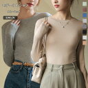 カットソー レディース トップス レイヤード tシャツ クルーネック モデール 長袖 インナー 重ね着 カットソー 暖かい 大きいサイズ きれいめ 秋 冬 イン...
