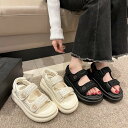 スポーツサンダル 厚底 レディース 歩きやすい 厚底サンダル 靴 コンフォート サンダル おしゃれ 軽量 サンダル 痛くない ビーチサンダル 厚底靴 ベルクロ ...
